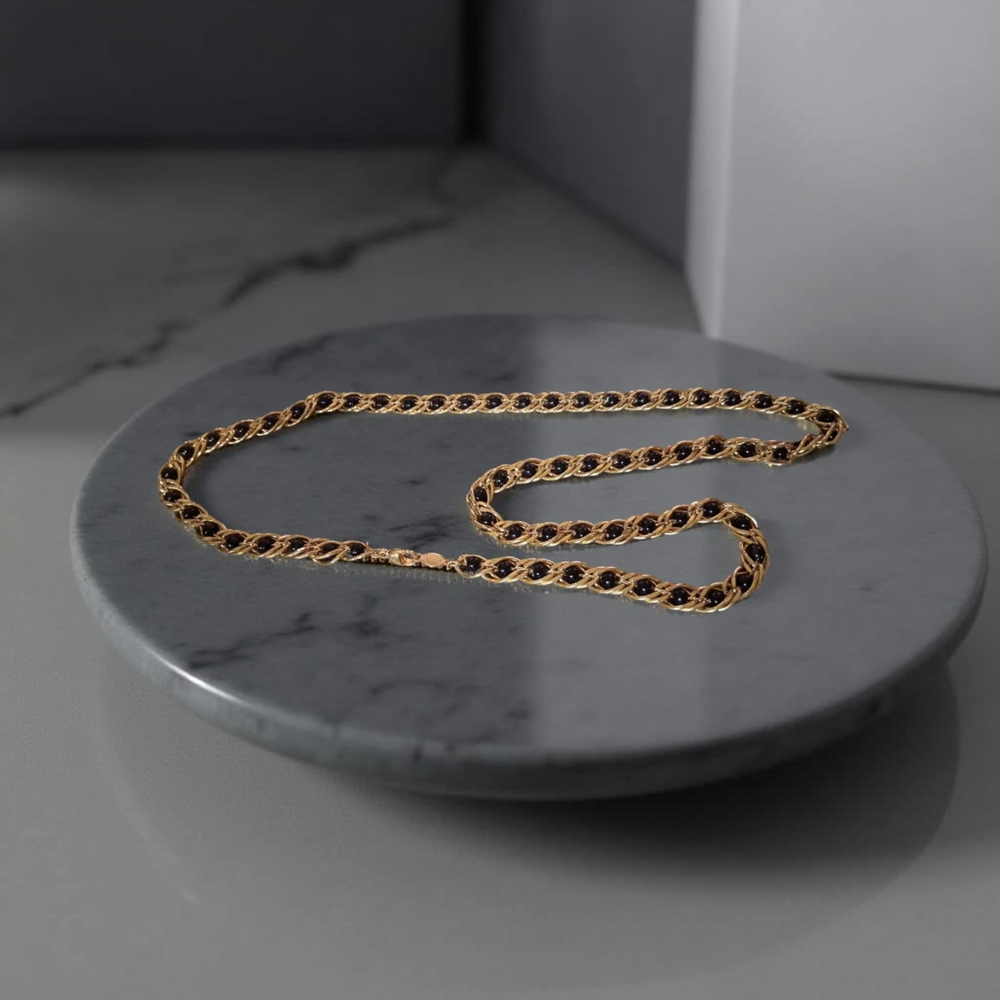Napier Gold and Black Chain Necklace